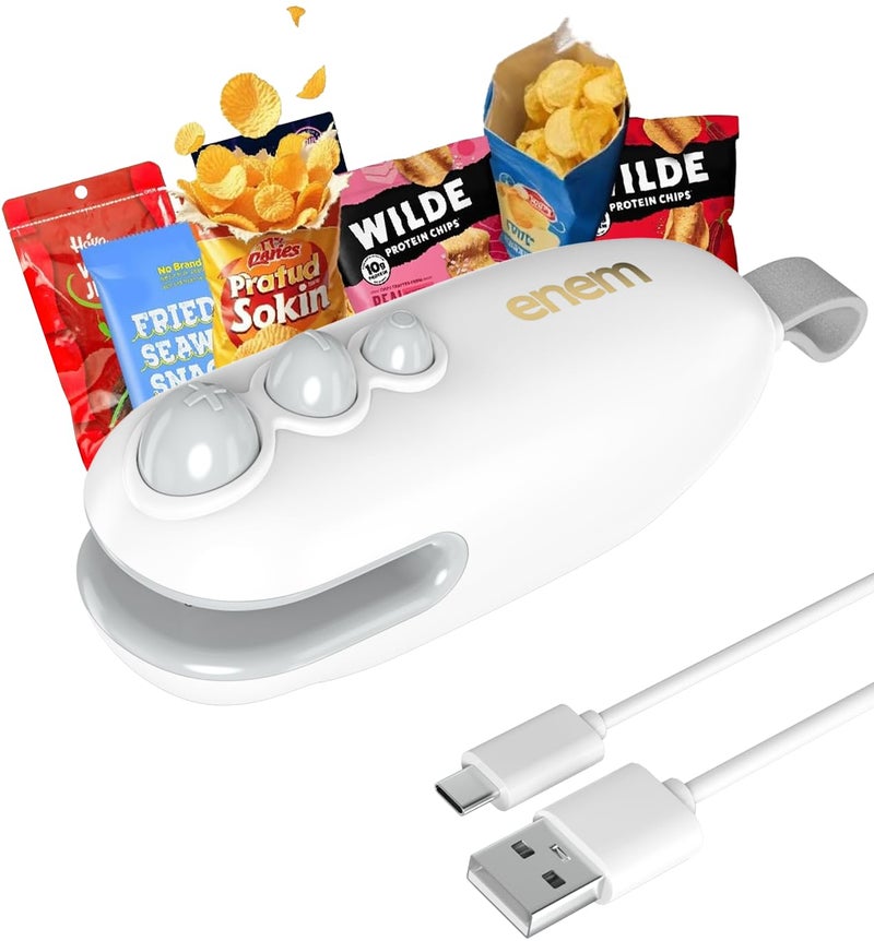 Enem Mini Sealing Machine for Food Packets, Full Customer Support from Enem, Portable Mini Sealing Machine, Packet Sealer Machine, for Food, Snacks, Chips, Fresh Storage - Image 1