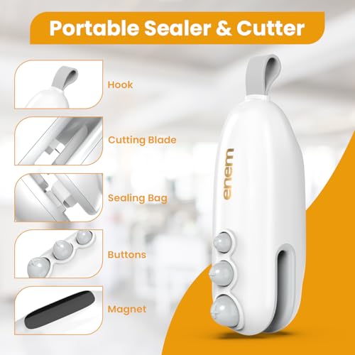 Enem Mini Sealing Machine for Food Packets, Full Customer Support from Enem, Portable Mini Sealing Machine, Packet Sealer Machine, for Food, Snacks, Chips, Fresh Storage - Image 3