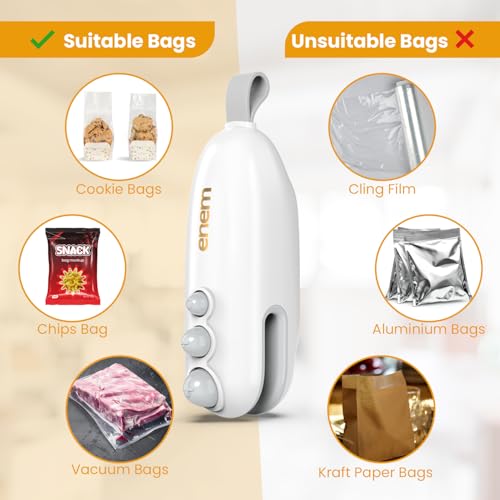 Enem Mini Sealing Machine for Food Packets, Full Customer Support from Enem, Portable Mini Sealing Machine, Packet Sealer Machine, for Food, Snacks, Chips, Fresh Storage - Image 5