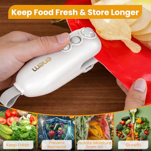 Enem Mini Sealing Machine for Food Packets, Full Customer Support from Enem, Portable Mini Sealing Machine, Packet Sealer Machine, for Food, Snacks, Chips, Fresh Storage - Image 2