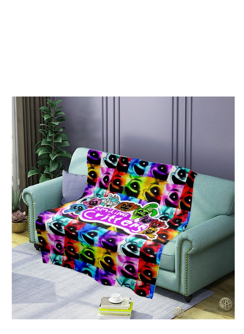Y&D poppy playtime smiling crittersFlannel Throw Blanket  Super Soft Lightweight Air Conditioner Blanket Cooling Summer Blanket Towel Blanket for Couch  - Image 1