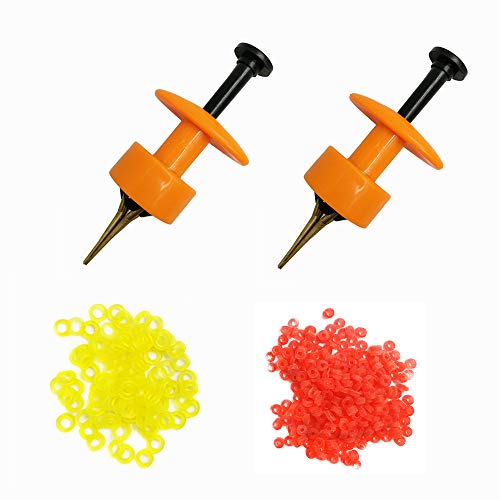 Drchoer 2X Pellet Bander Tool Micro Bait Bands Banding Match Coarse Fishing Terminal Tackle Set w/ 600 Bands(Orange) - Image 1