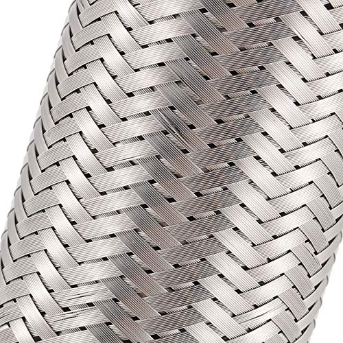 ZEONHAK 4 Pack 2 x 6 Inches Stainless Steel Heavy Duty Exhaust Flex Pipe, Double Braid Exhaust Flex Tube, Overall Length 10 Inches - Image 3