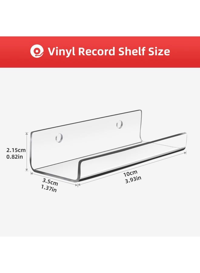 SIDAZON Vinyl Record Shelf Wall Mount 8 Pack,Vinyl record holder CD Rack,Record Wall Display,Clear Acrylic Record Shelf,Album Record Holder Display,LP(4 inch) - Image 3
