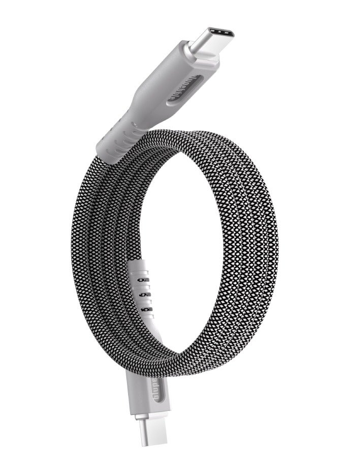 blupebble PowerFlow 60W PD Magnetic USB-C to USB-C Cable 1M | Fast Charging & Data Transfer Type-C Cable for MacBook, iPhone 16, iPad Pro, Samsung & Android | Strong Magnetic Tip, Braided, Durable - Image 2