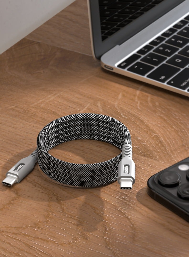 blupebble PowerFlow 60W PD Magnetic USB-C to USB-C Cable 1M | Fast Charging & Data Transfer Type-C Cable for MacBook, iPhone 16, iPad Pro, Samsung & Android | Strong Magnetic Tip, Braided, Durable - Image 5