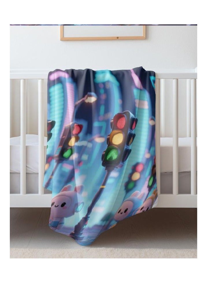 عام بطانية رقيقة من الفانيلا الكرتونية للأطفال أو الطلاب (دافئة ومريحة ومناسبة للنوم والألعاب) 100 سم * 150 سم - 980 - Image 1