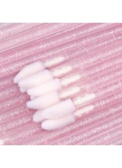 g2plus 100Pcs Glitter Crystal Lip Brush Disposable Lip Brushes Lip Gloss Applicators Lipstick Gloss Wands Applicator Perfect Makeup Tool Kits (Pink)  - Image 4
