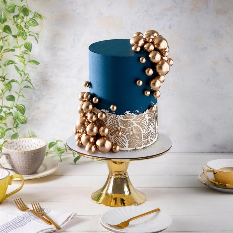 RASSLISA 56 PCS Ball Cake تختار الذهب 4 أحجام لـ DIY الخبز تزيين القبعات العليا وعيد ميلاد الزفاف - Image 4