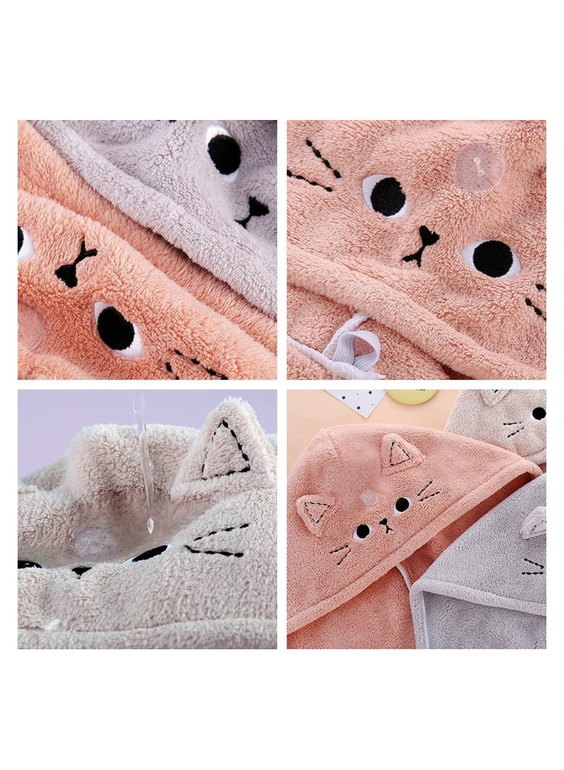 Microfiber Hair Drying Towels 3 Packs Ultra Absorbent Hair Wrap for Women and Girls Quick Dry Turban for Long Thick Curly Hair Ideal for Cat Lovers - Image 3