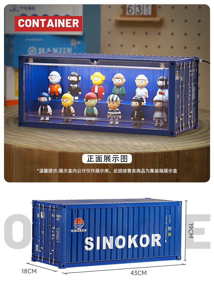Royal Blue Container Luminous Display Box Storage Doll Hand Toy Blind Box Doll Model Magnetic Display Box - Image 1