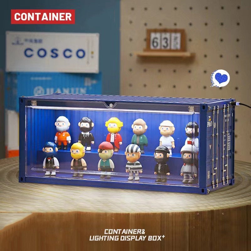 Royal Blue Container Luminous Display Box Storage Doll Hand Toy Blind Box Doll Model Magnetic Display Box - Image 2