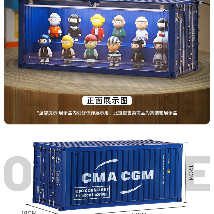 Royal Blue Container Luminous Display Box Storage Doll Hand Toy Blind Box Doll Model Magnetic Display Box - Image 4