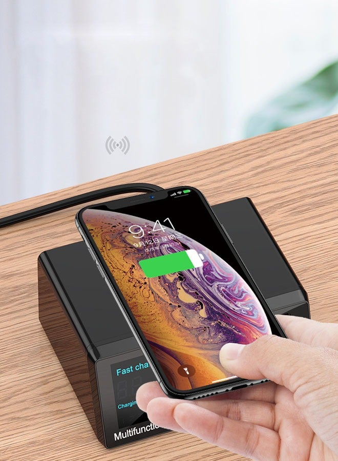 general Wireless charger QC3.0 fast charge, PD20W with display 8-port mobile phone tablet 100W multi-port charger - Image 2