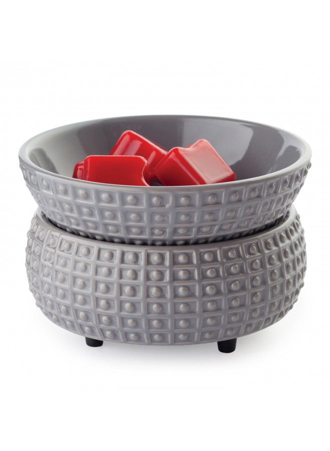 Candle Warmers Etc 2-In-1 Candle and Fragrance Warmer For Warming Scented Candles or Wax Melts and Tarts With To Freshen Room, Slate - Image 1