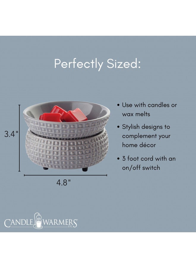 Candle Warmers Etc 2-In-1 Candle and Fragrance Warmer For Warming Scented Candles or Wax Melts and Tarts With To Freshen Room, Slate - Image 3