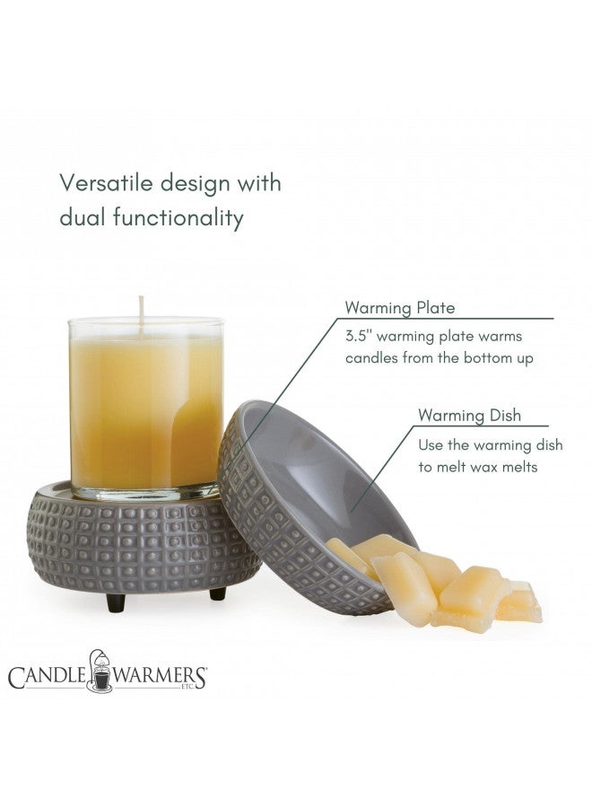 Candle Warmers Etc 2-In-1 Candle and Fragrance Warmer For Warming Scented Candles or Wax Melts and Tarts With To Freshen Room, Slate - Image 4