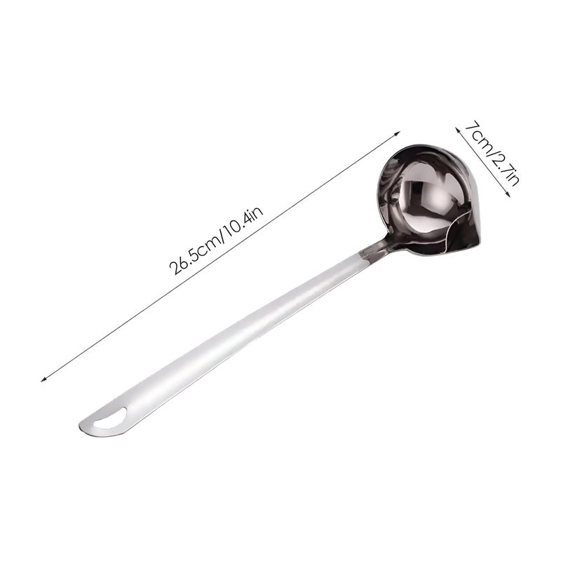 Cooking Ladle - Ergonomically balanced ladle with a long, sturdy stainless steel handle and wide bowl designed to skim fat from soups and broths, strain stocks, and keep sauces crystal clear. (2pcs) - Image 2