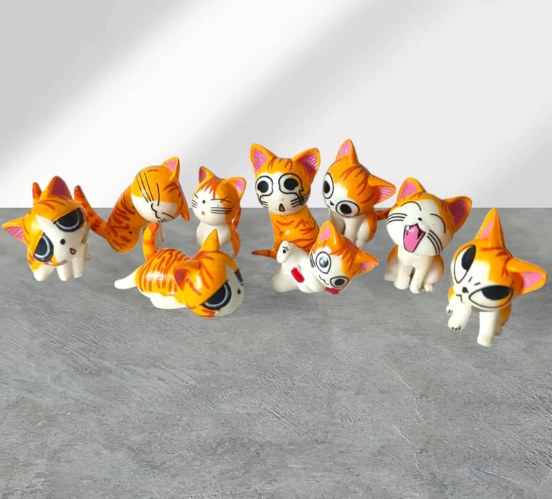 BHOOLU&GOOLU BHOOLUGOOLU Little Naughty Kawaii Kitten Miniature Figurien 9 PcsSet - Image 4