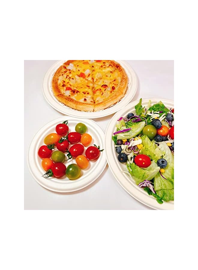 Raxoom Compostable [6-Inch, 50-Pcs] Heavy-Duty Quality Disposable Paper Plates, Made of Bagasse Cane Fibers, Eco-Friendly and Natural Biodegradable, Everyday Tableware - Image 2