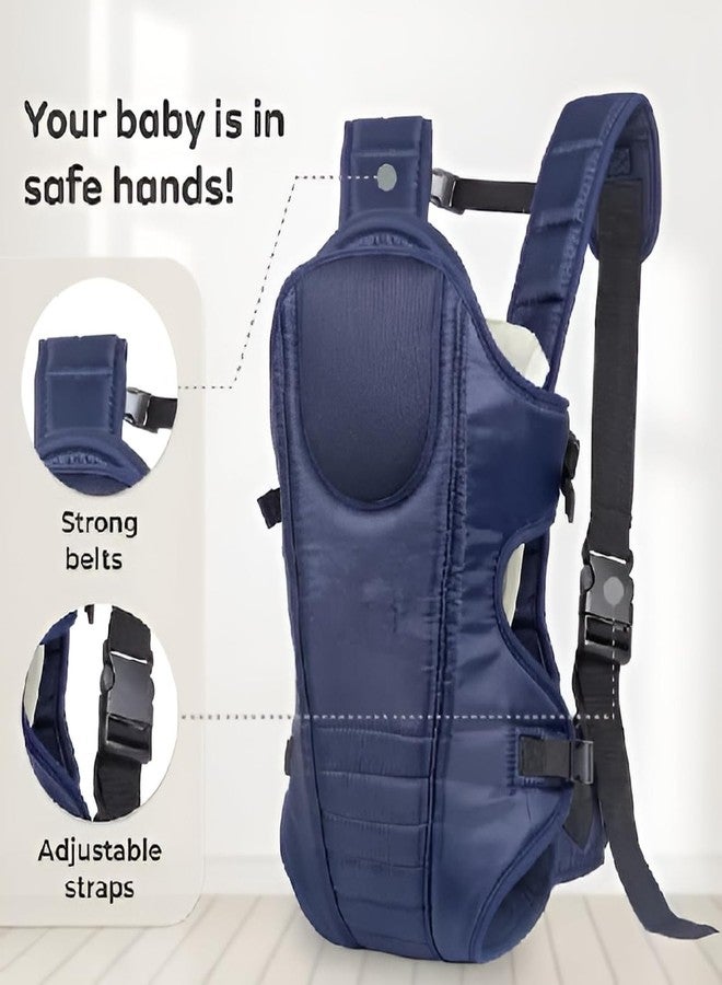SHEMOK 4-in-1 Baby Carrier Bag - Adjustable Hands-Free Baby Carry Bag for 0 to 3 Year Baby, New Born Baby Carrier & Kangaroo Bag with Safety Belt (Navy-2) - Image 2