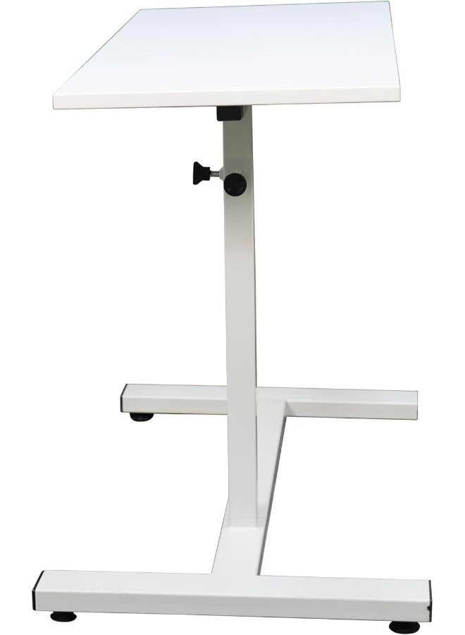 RIGID Height Adjustable Table – Fully Assembled, White MDF Top, Epoxy Powder-Coated Frame, Leveling Glides, 700–1070mm Adjustable Height, 800x400mm Office/Home Desk - Image 3