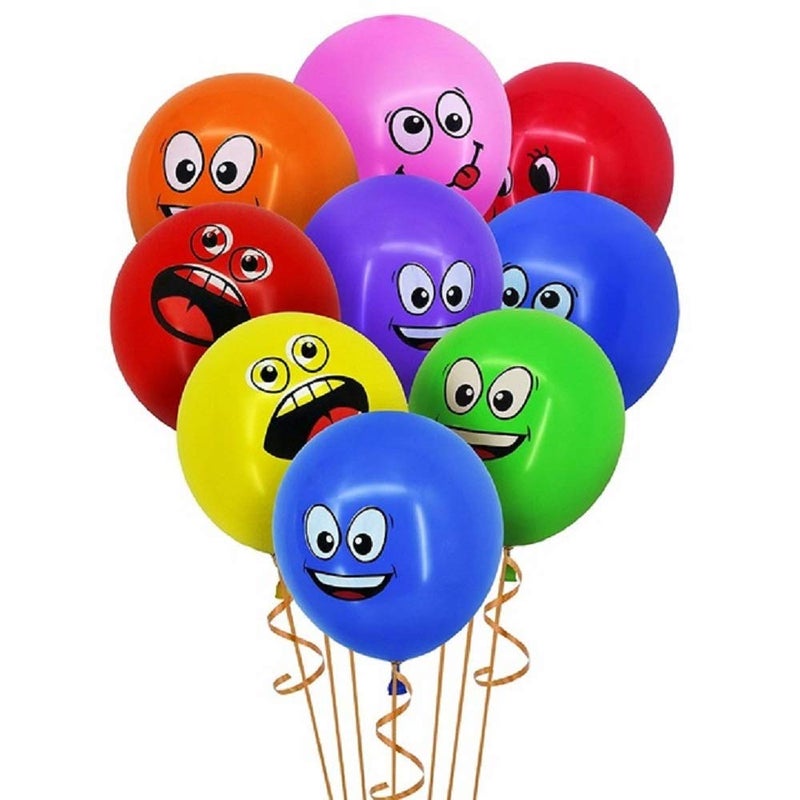 PeStary 50 Ct 12 inches Smile Funny Face Balloons Cartoon Happy Birthday Party Fun Emotion Smiley Balloon Decorations Multi Monster Balloons - Image 3