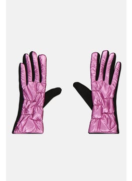 Justin Gregory Women 1 Pair Leather Hand Gloves, Metallic Purple  - Image 1
