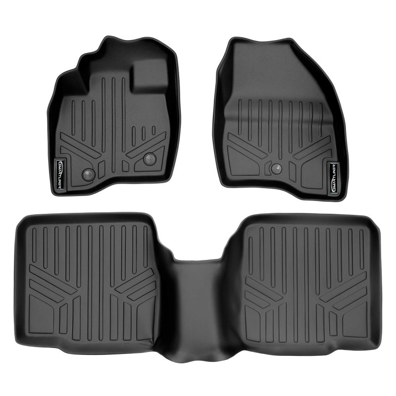MAX LINER Floor Mats 2 Row Set Black for 2017-2018 Ford Explorer Without 2nd Row Center Console