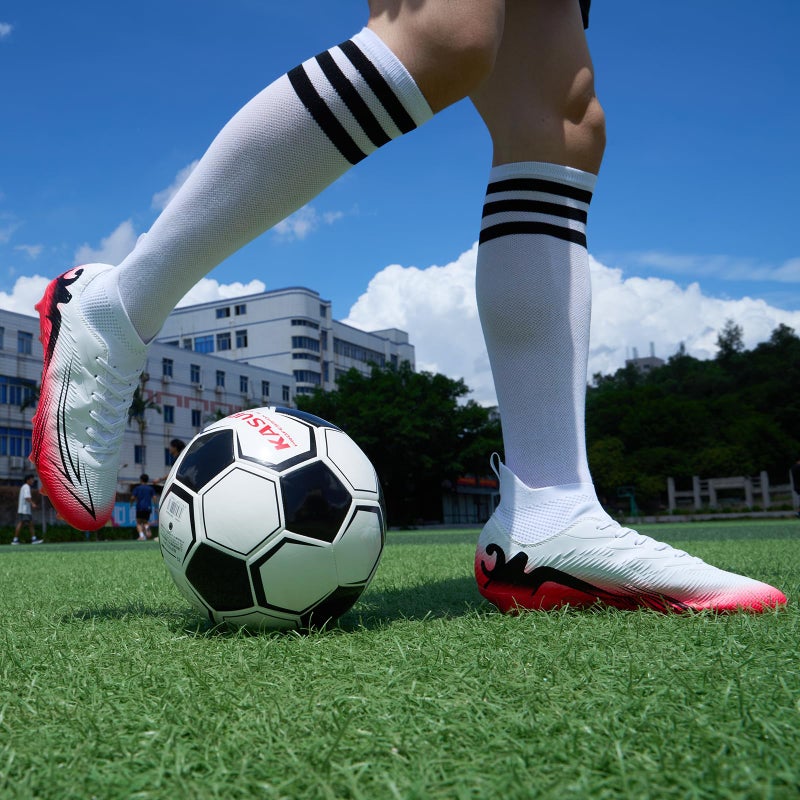 Up run Soccer Cleats for Mens Womens High Tops Lace Up Unisex Football Shoes Indoor Turf Soccer Shoes AG FG TF for Beginners to Advanced Players - Image 3