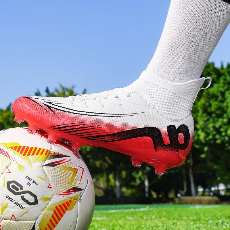 Up run Soccer Cleats for Mens Womens High Tops Lace Up Unisex Football Shoes Indoor Turf Soccer Shoes AG FG TF for Beginners to Advanced Players - Image 2