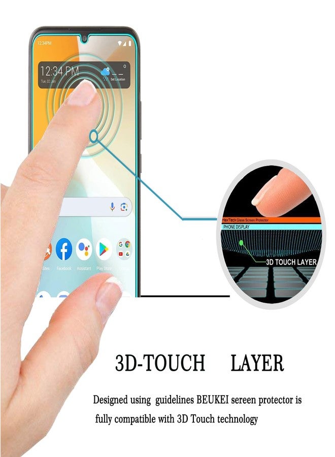 beukei (3 Pack) Designed for BLU View 5 Pro Screen Protector Tempered Glass,9H Hardness - Image 2