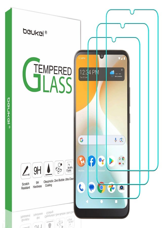 beukei (3 Pack) Designed for BLU View 5 Pro Screen Protector Tempered Glass,9H Hardness - Image 1