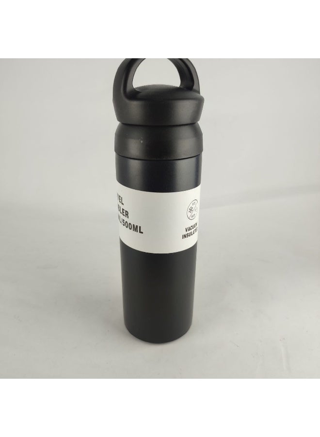 Vacuum Insulated Water Bottle - 500ml, Hot & Cold Thermos, Leak-Proof Lid with Carry Handle - Image 3