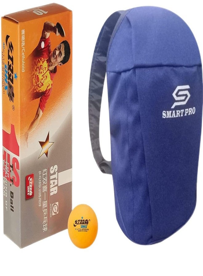 DHS TT Ball 40MM 1 Star Orange (10 Pcs Box) 90 PCS with Smart PRO TT Special Cover Speed Blue - Image 2