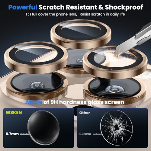 WSKEN for iPhone 16 Pro/iPhone 16 Pro Max Camera Lens Protector - [Original Shooting Model] Shatterproof Ultra HD Tempered Metal Glass Camera Screen Protector Cover Film Accessories - Image 3