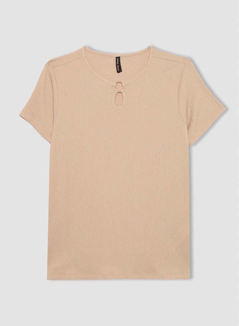 DeFacto Woman Relax Fit Short Sleeve T-Shirt  - Image 1