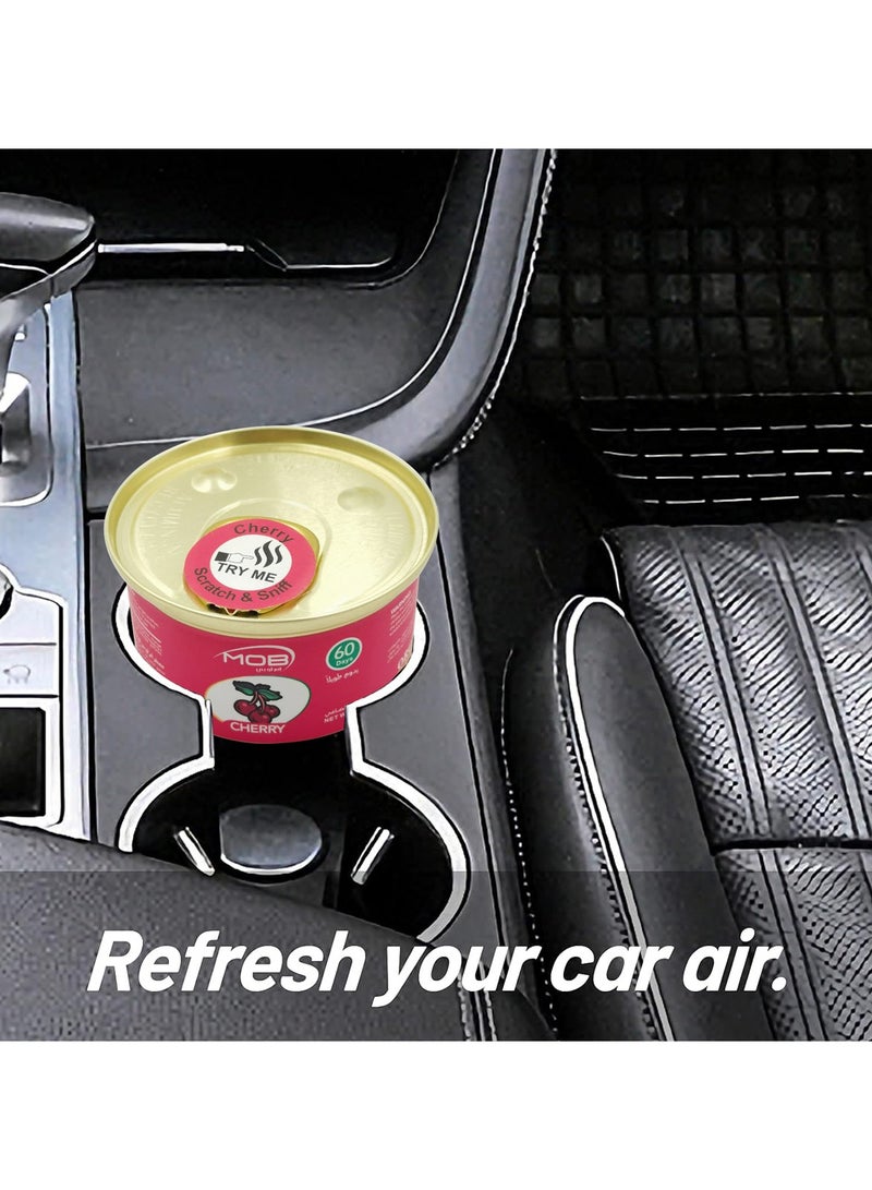 موب علبة معطر جو عضوي للسيارة، معطر جو للسيارة والمنزل يدوم حتى 60 يومًا، 42 جم برائحة الكرز - Image 5