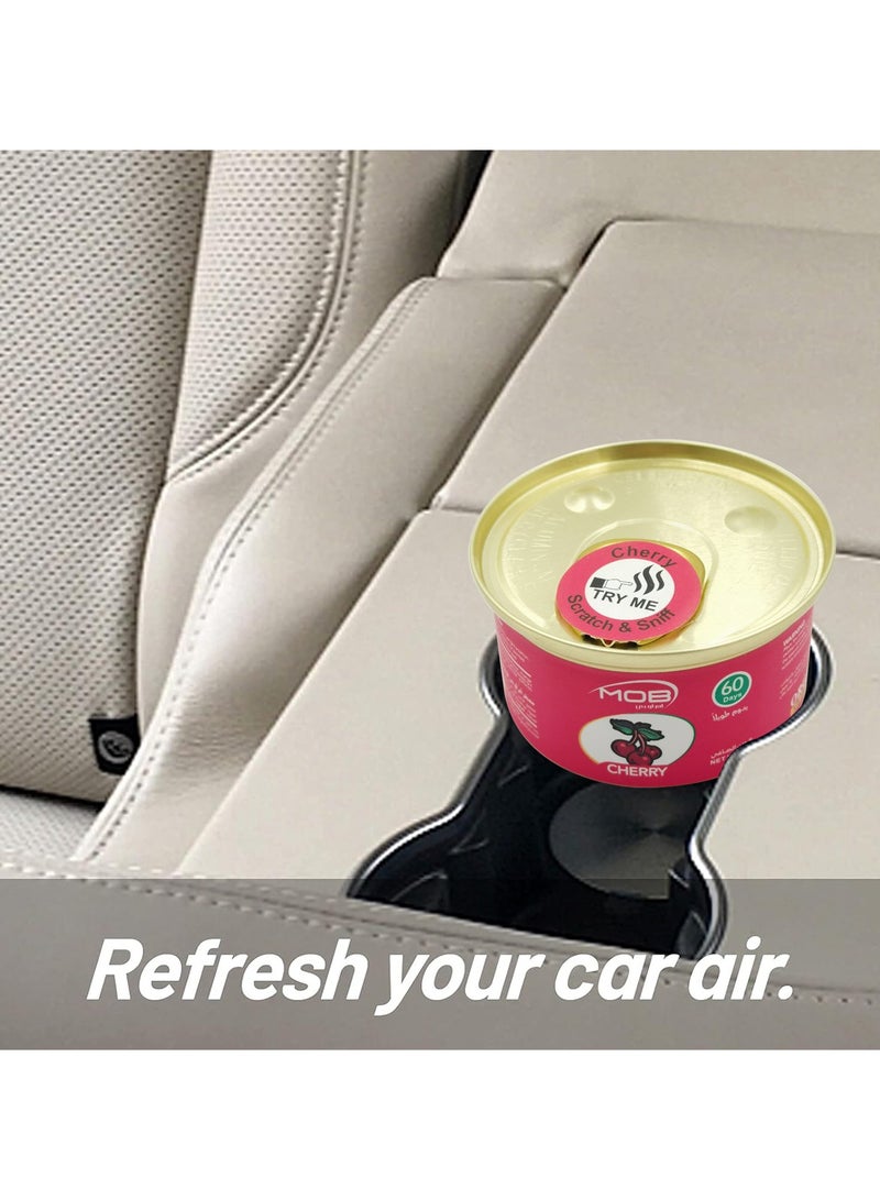 موب علبة معطر جو عضوي للسيارة، معطر جو للسيارة والمنزل يدوم حتى 60 يومًا، 42 جم برائحة الكرز - Image 4