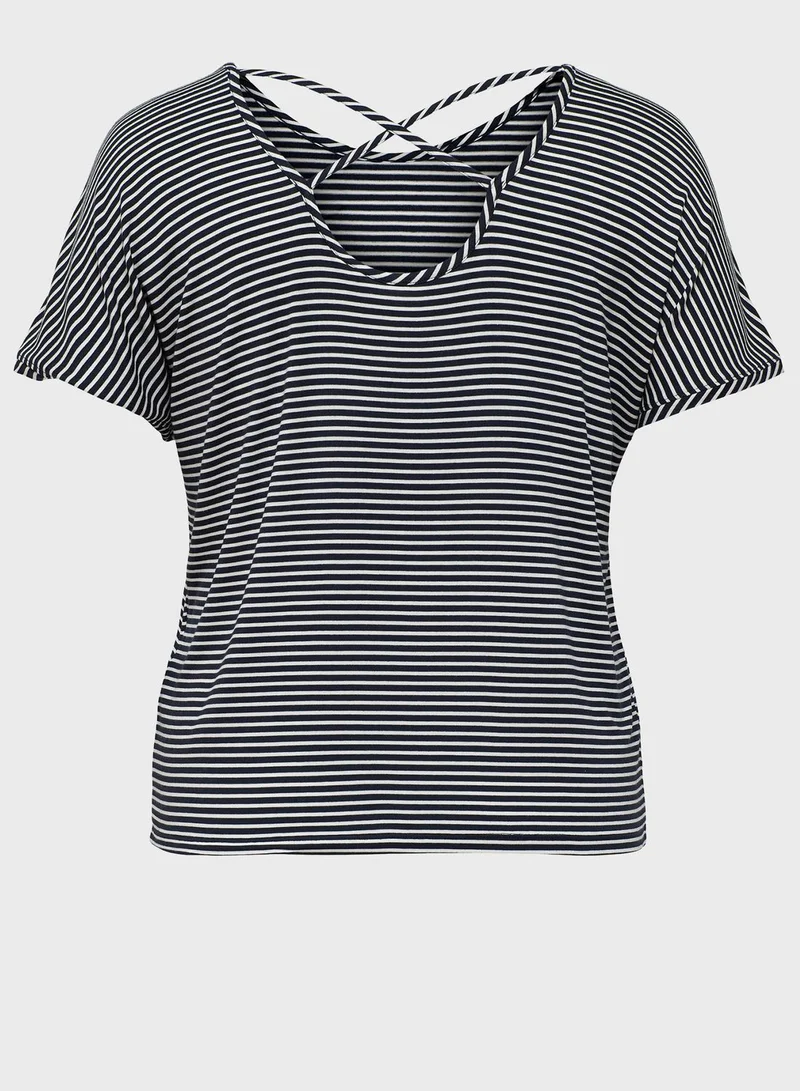 Only Carmakoma Stripe Print T-Shirt