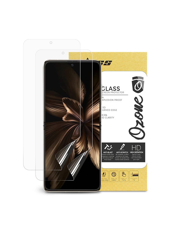 O Ozone Pack Of 2 Front Only Screen Protector for Huawei P50 Pocket Flexible TPU Film Full Coverage Screen Guard Crystal HD  - Image 1