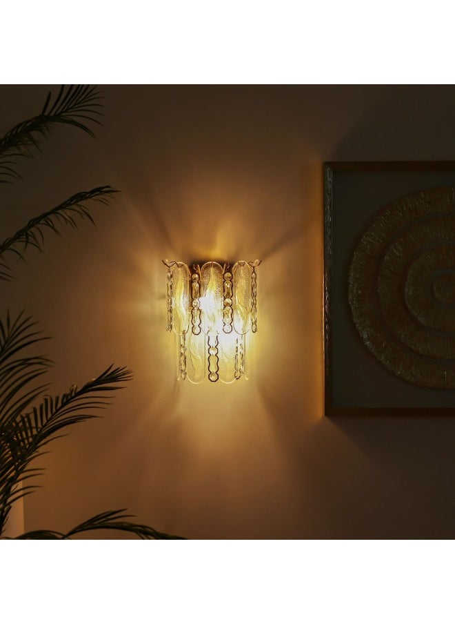 DANUBE HOME Danube Home Madrid Crystal Wall Sconce For Living Room, Bedroom| Indoor Wall Light With 3 - E14 Socket (Bulb Not Included)| Iron Frame, Gold - L36xW20xH36cm (1 Year Warranty)  - Image 4