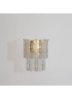 DANUBE HOME Danube Home Madrid Crystal Wall Sconce For Living Room, Bedroom| Indoor Wall Light With 3 - E14 Socket (Bulb Not Included)| Iron Frame, Gold - L36xW20xH36cm (1 Year Warranty)  - Image 1