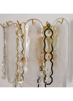 DANUBE HOME Danube Home Madrid Crystal Wall Sconce For Living Room, Bedroom| Indoor Wall Light With 3 - E14 Socket (Bulb Not Included)| Iron Frame, Gold - L36xW20xH36cm (1 Year Warranty)  - Image 2