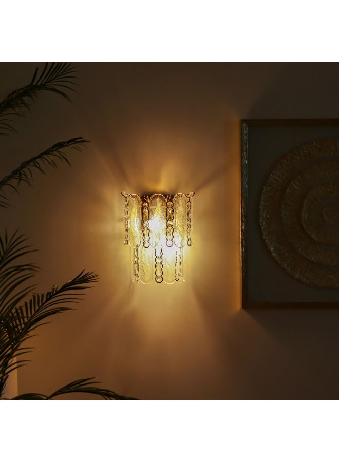 DANUBE HOME شمعة حائط كريستال مدريد من دانوب هوم لغرفة المعيشة، غرفة النوم | ضوء حائط داخلي مع 3 - مقبس E14 (المصباح غير متضمن) | إطار حديدي، ذهبي - L36xW20xH36 سم (ضمان 1 سنة) - Image 4