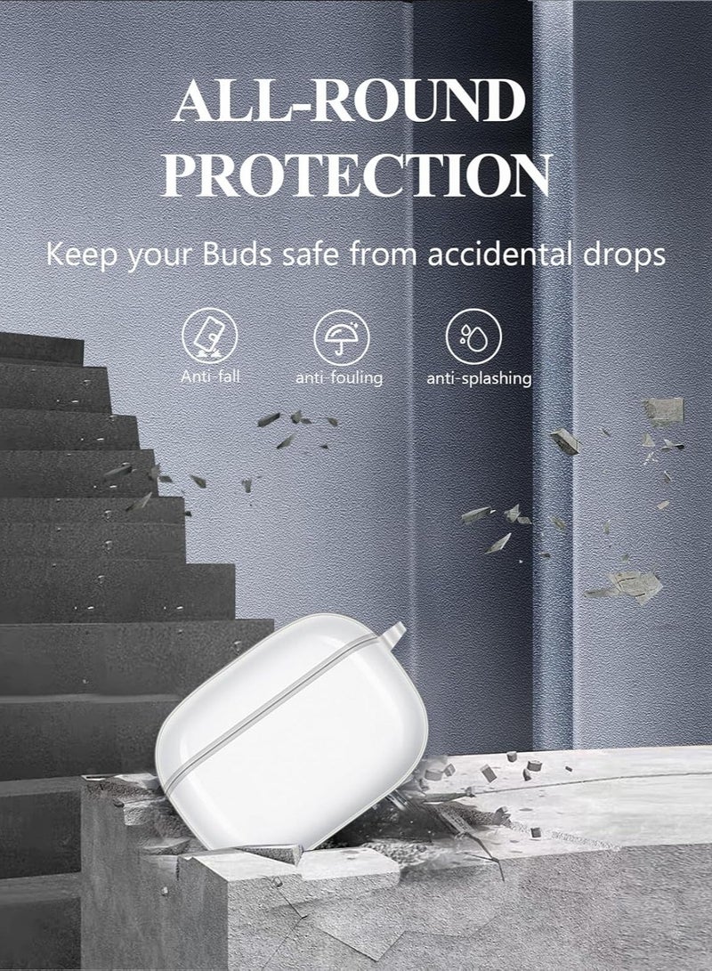 Case for Realme Buds T310 Wireless Headphones Protection Cover Full-Body with Keychain&Cleaning tools-Clear - Image 3