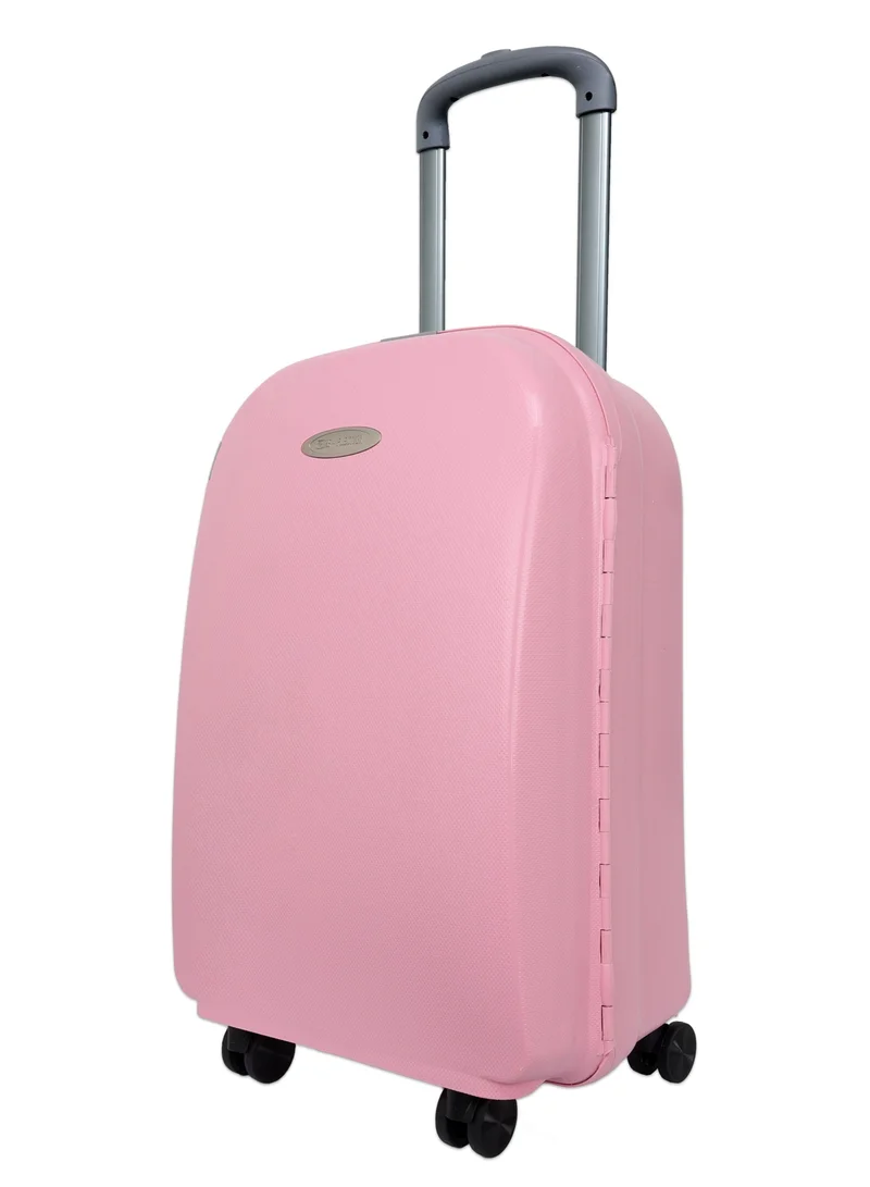 ريفلكشين REFLECTION Hard Luggage, Trolley Bag with PP Plastic Body with Soft 3 Level Adjustable Handle, Pink, 79 cm