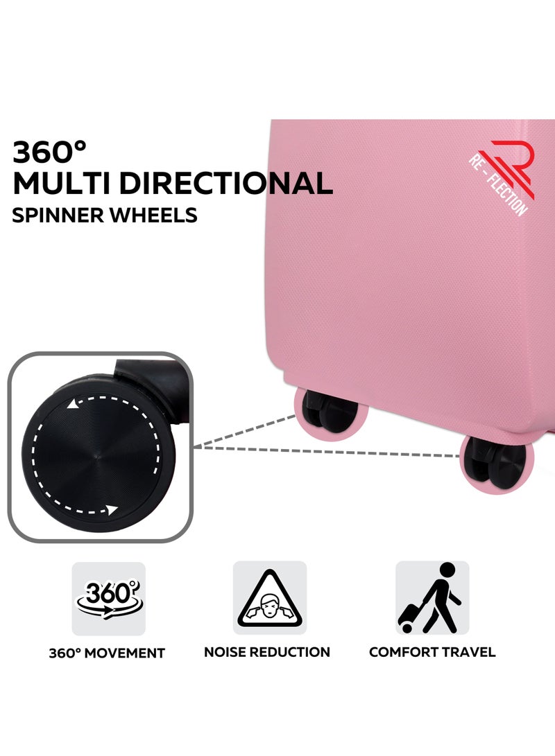 REFLECTION Hard Luggage, Trolley Bag with PP Plastic Body with Soft 3 Level Adjustable Handle, Pink, 79 cm - Image 5