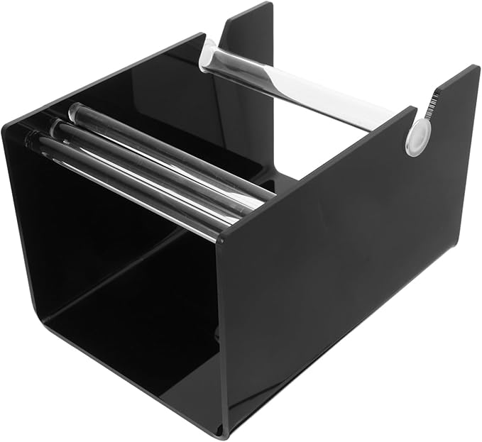 حامل موزع ملصقات شريط أكريليك أسود قابل للتعديل لتنظيم وتغليف فعال - Image 1