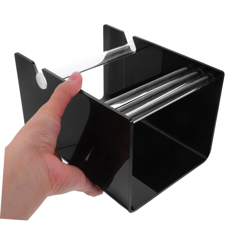 حامل موزع ملصقات شريط أكريليك أسود قابل للتعديل لتنظيم وتغليف فعال - Image 5